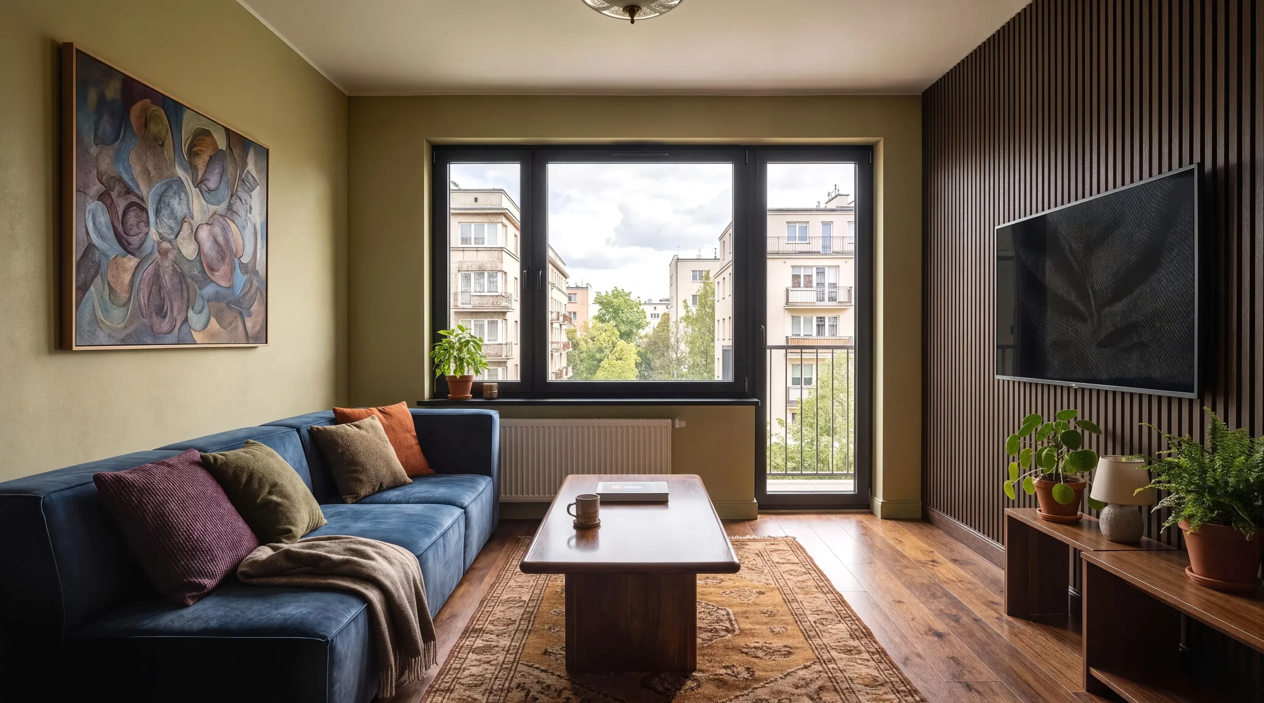 Panel Block — An apartment in a concrete panel block. An interior cut to fit the building, with no pretending it is a loft.
